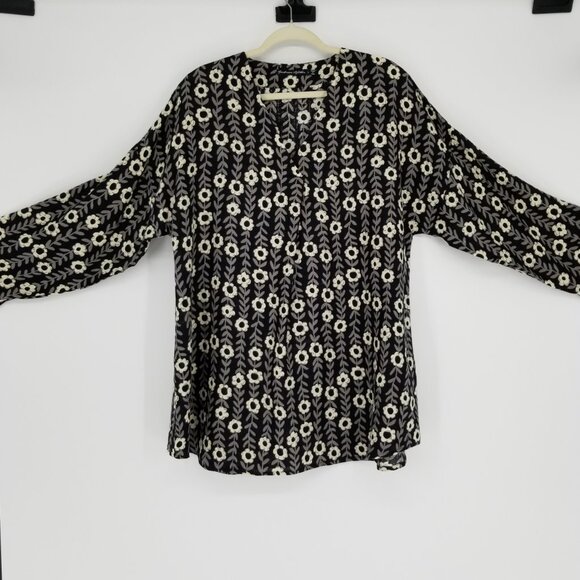 Gudrun Sjoden Linen Shirt - Oversized L, Scandi, Abstract Modern Floral - Picture 2 of 8